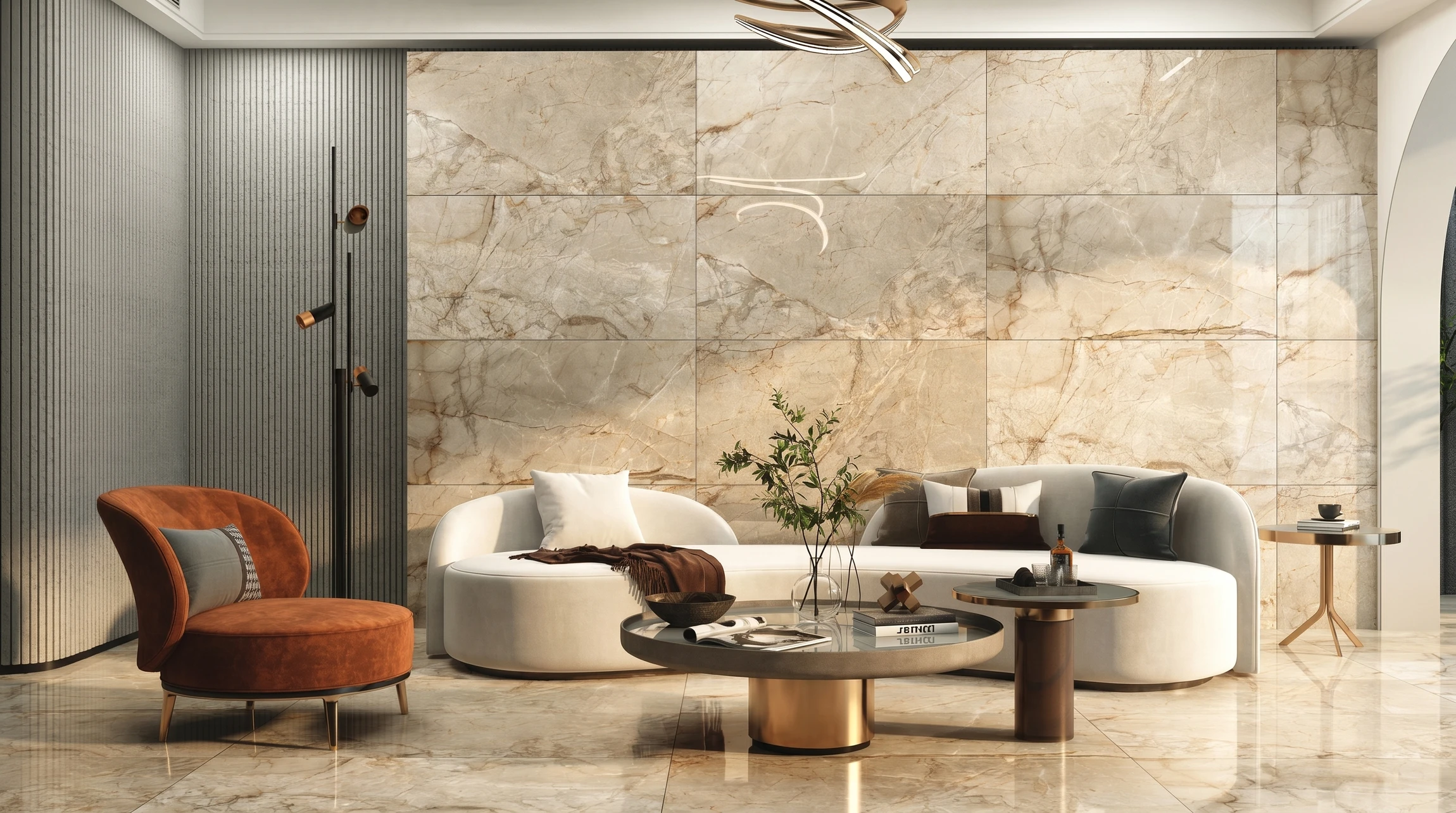 Ouvrier carreleur installant des carreaux de céramique beige sur chantier intérieur